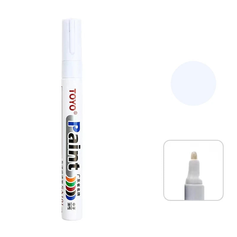 White Waterproof Tyre Paint Marker Pen – Permanent, Pro Grade