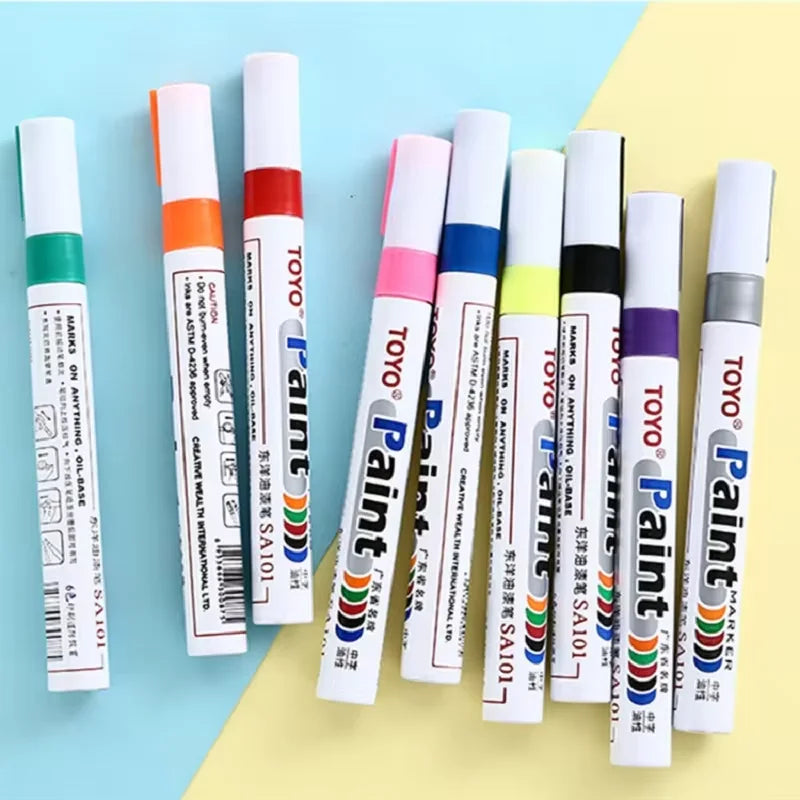 White Waterproof Tyre Paint Marker Pen – Permanent, Pro Grade