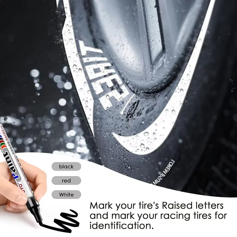 White Waterproof Tyre Paint Marker Pen – Permanent, Pro Grade