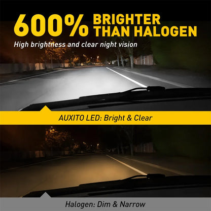 AUXITO 2Pcs Turbo H4 9003 LED Headlight Bulbs 20000LM Canbus 100W 6000K White For Car High Low Beam Headlamp Auto Driving Lamp 12V Super Bright