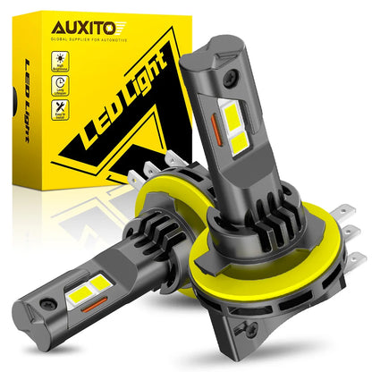 AUXITO 2Pcs Car H15 LED Headlight Bulbs 6500K White 30000LM High Beam DRL Driving Lamp Turbo H15 LED Lamp Super Bright 12V
