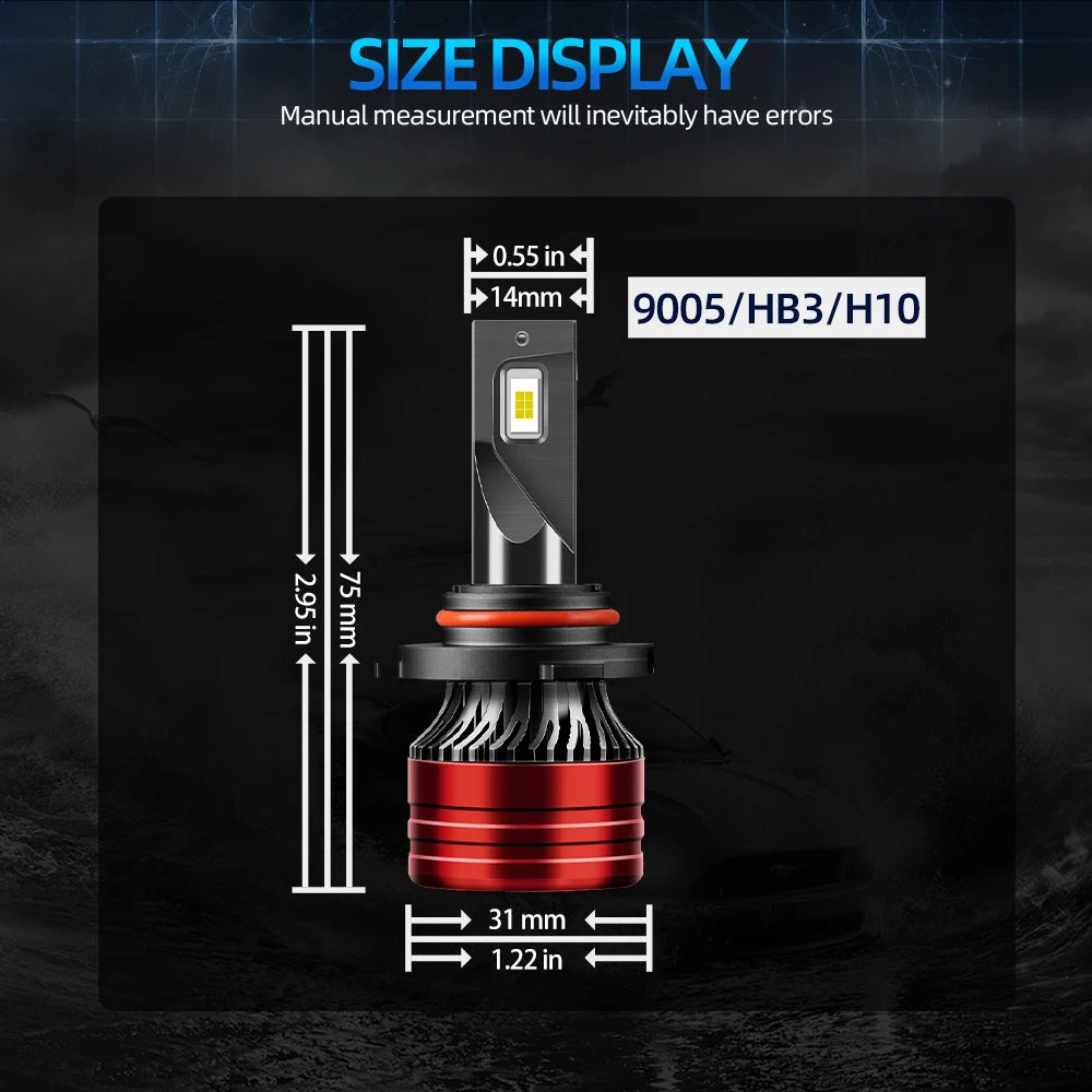 9005 HB3 Mini Car Headlight Bulb 60000LM 6000K White Running Front Head Lamp Cooling fan DC12V Auto Headlight