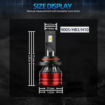 9005 HB3 Mini Car Headlight Bulb 60000LM 6000K White Running Front Head Lamp Cooling fan DC12V Auto Headlight