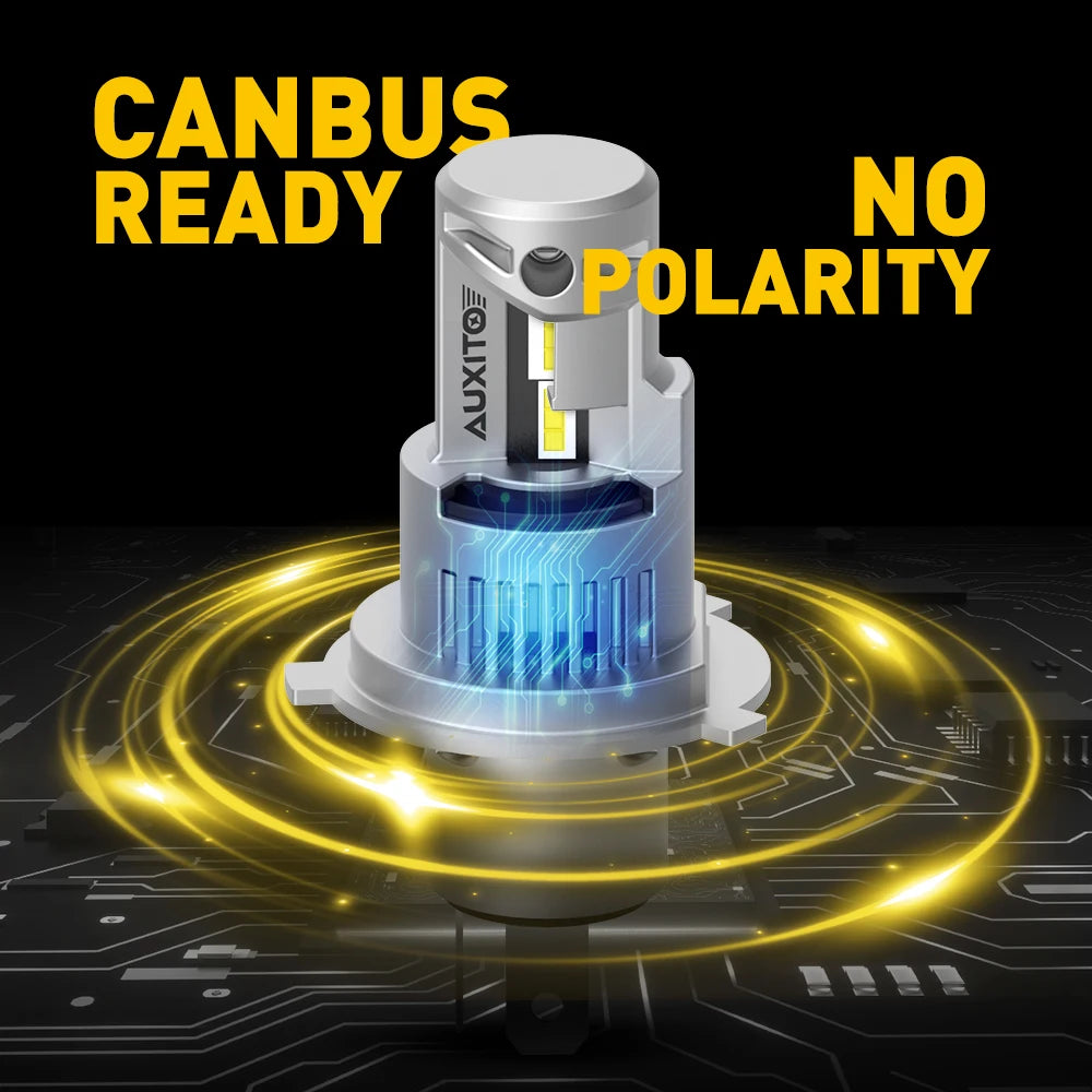 AUXITO 2Pcs Turbo H4 9003 LED Headlight Bulbs 20000LM Canbus 100W 6000K White For Car High Low Beam Headlamp Auto Driving Lamp 12V Super Bright