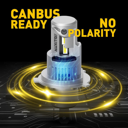 AUXITO 2Pcs Turbo H4 9003 LED Headlight Bulbs 20000LM Canbus 100W 6000K White For Car High Low Beam Headlamp Auto Driving Lamp 12V Super Bright