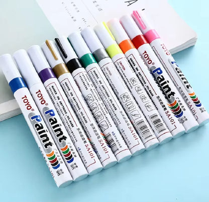 White Waterproof Tyre Paint Marker Pen – Permanent, Pro Grade
