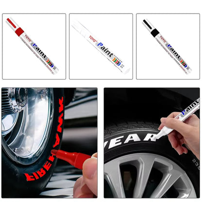 White Waterproof Tyre Paint Marker Pen – Permanent, Pro Grade