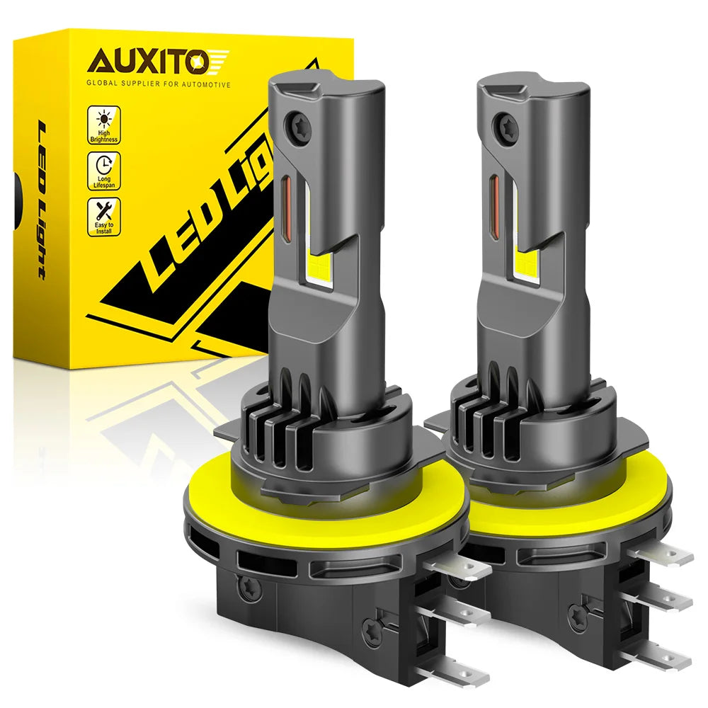 AUXITO 2Pcs Car H15 LED Headlight Bulbs 6500K White 30000LM High Beam DRL Driving Lamp Turbo H15 LED Lamp Super Bright 12V